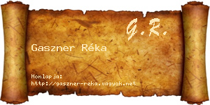 Gaszner Réka névjegykártya